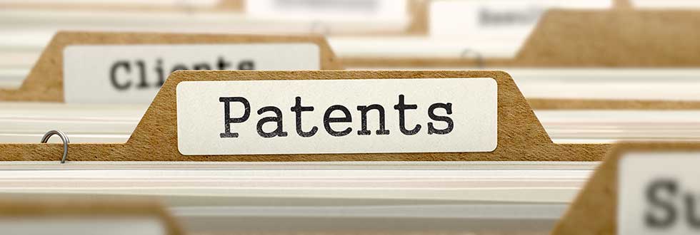 Patents Concept with Word on Folder